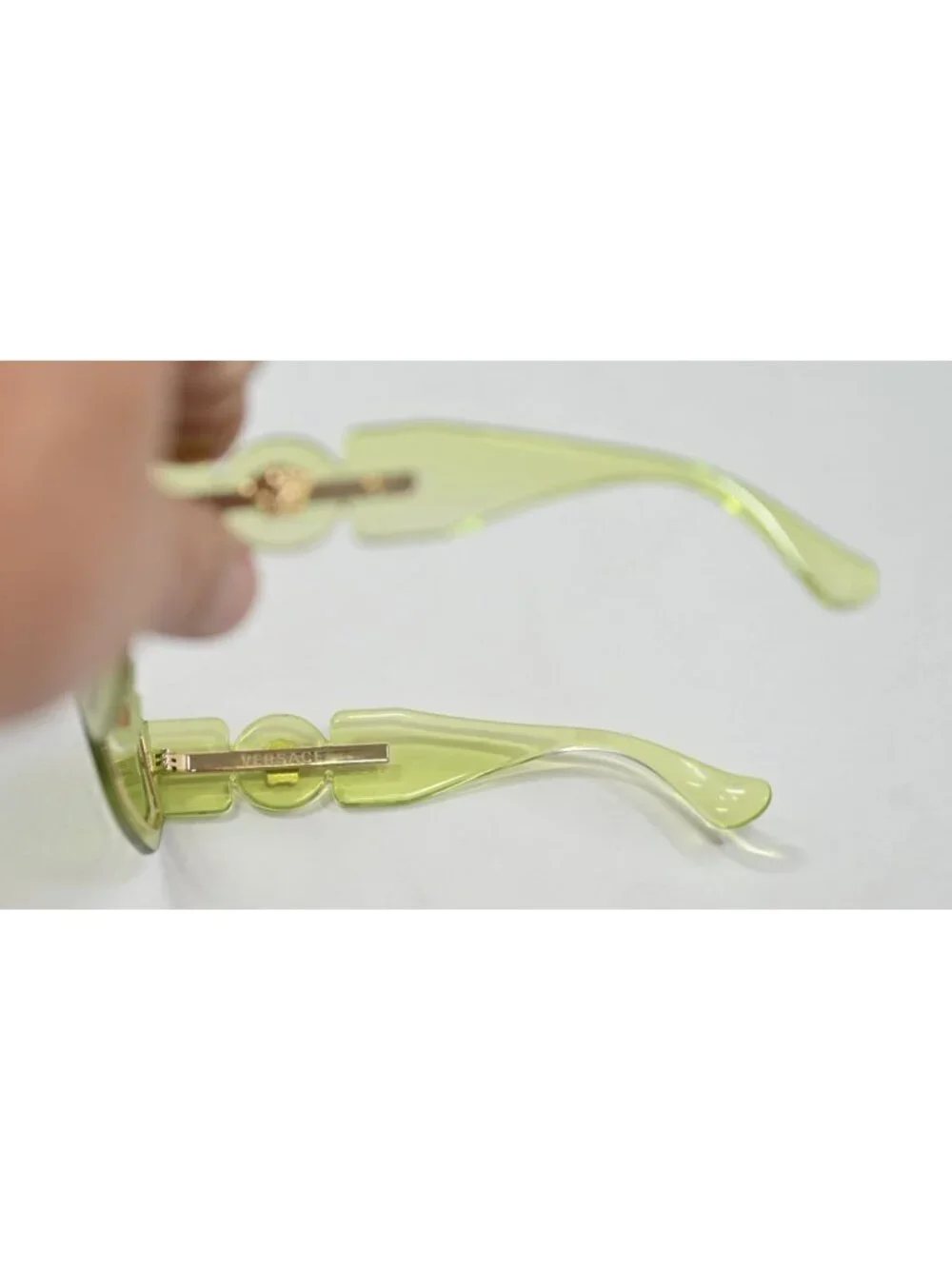 Versace Medusa Biggie Sunglasses in Transparent Green